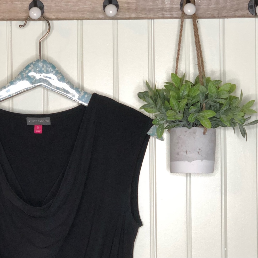 Vince Camuto Sleeveless Cowl Neck Rouched Top Med